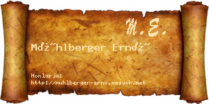 Mühlberger Ernő névjegykártya